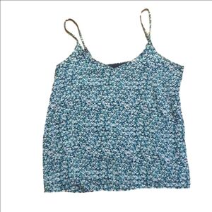Gap Small Cami Tank Top Blue Green Heart Print